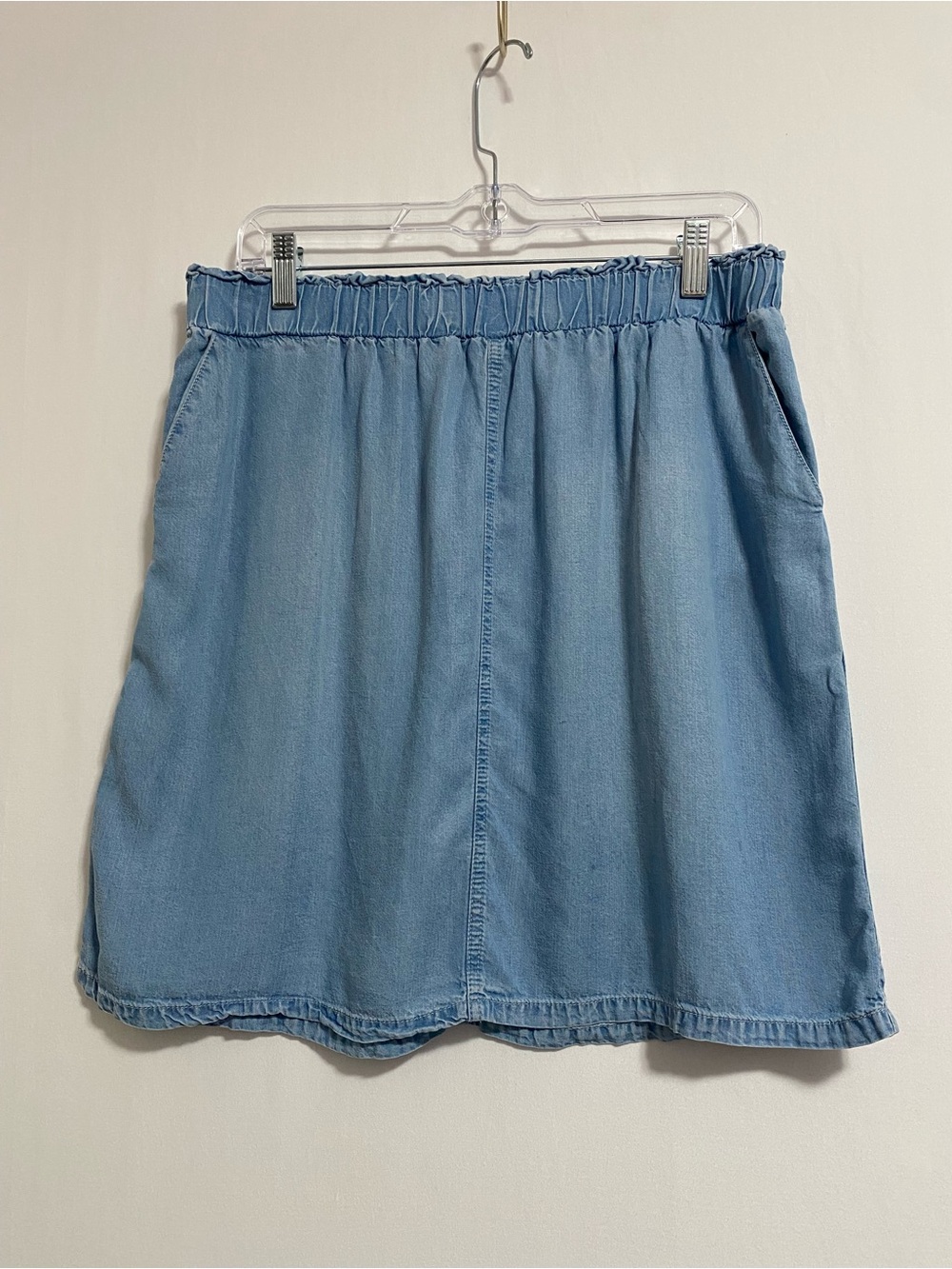 Harper Light Blue Denim Skirt with Pink Label